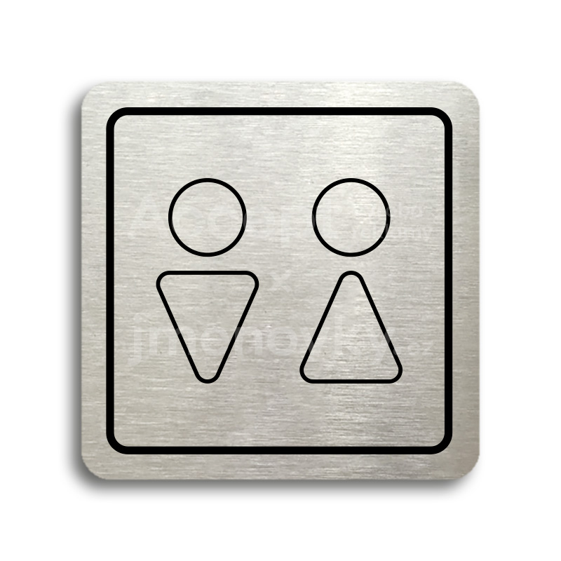 ACCEPT Piktogram WC muži, ženy VII - stříbrná tabulka - černý tisk