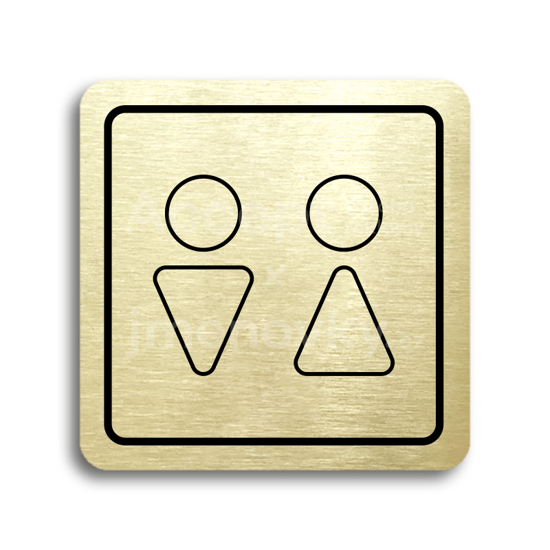 ACCEPT Piktogram WC muži, ženy VII - zlatá tabulka - černý tisk