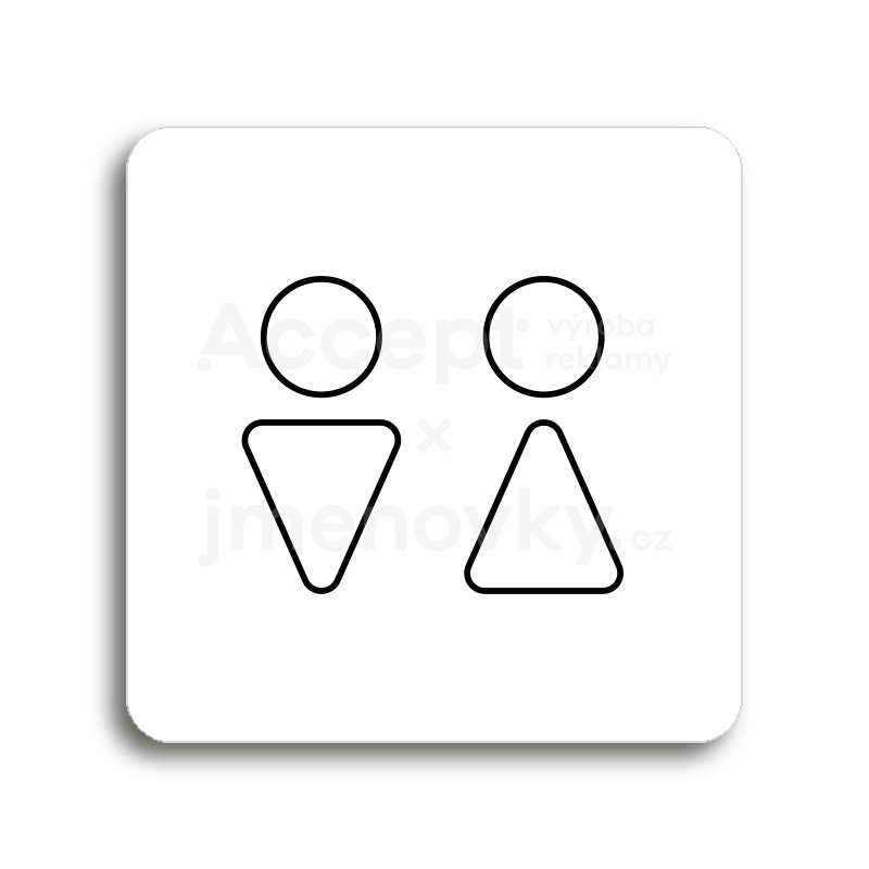 ACCEPT Piktogram WC muži, ženy VII - bílá tabulka - černý tisk bez rámečku