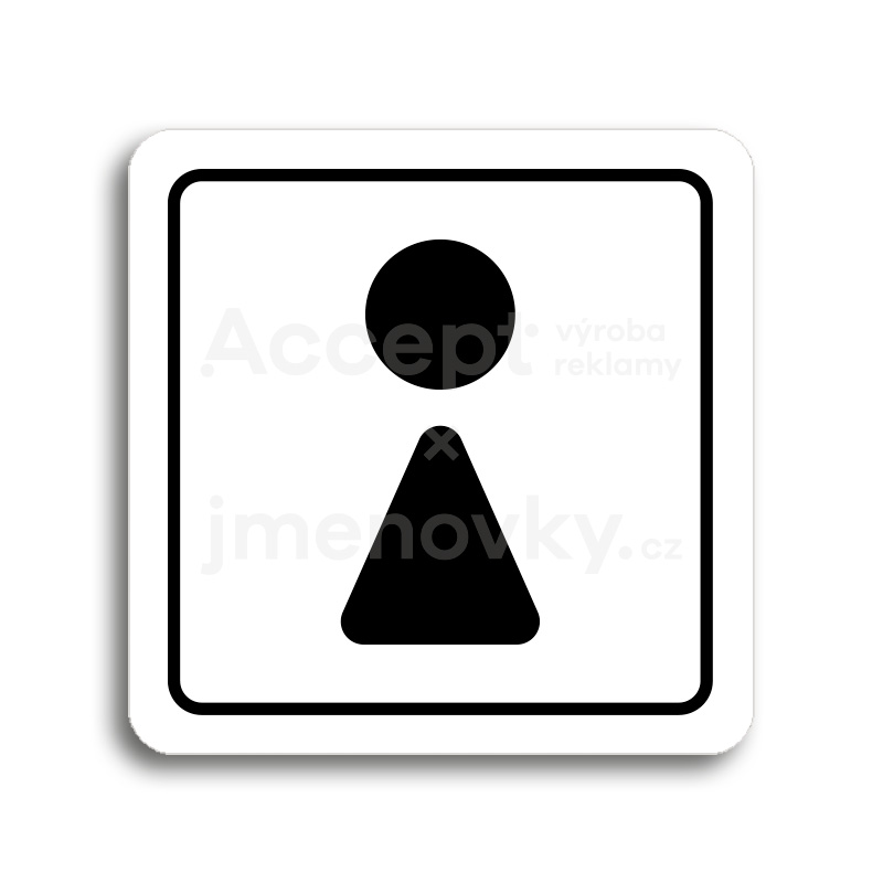 ACCEPT Piktogram WC ženy II - bílá tabulka - černý tisk