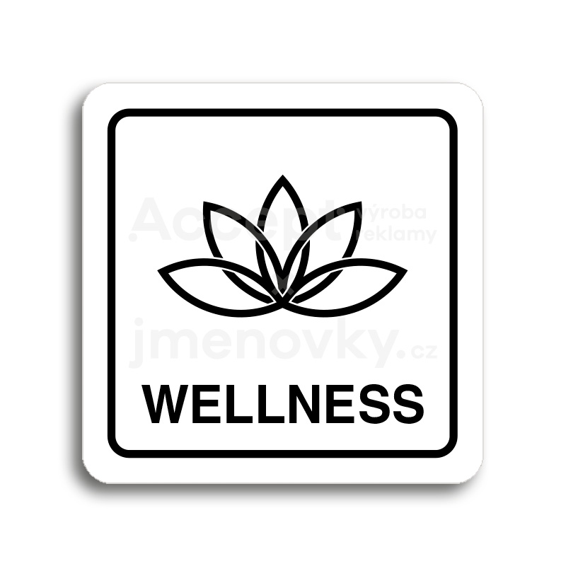 Piktogram "wellness II" - bílá tabulka - černý tisk