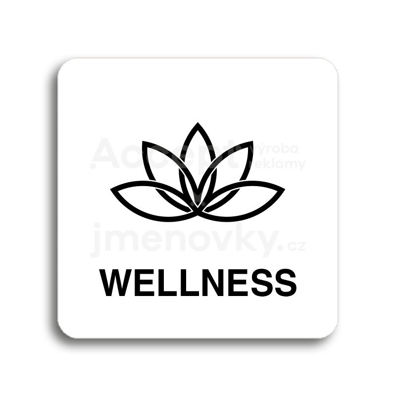 Piktogram "wellness II" - bílá tabulka - černý tisk bez rámečku