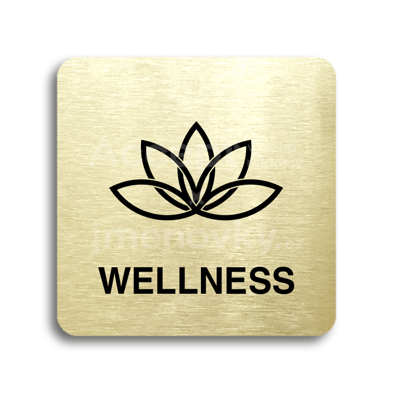 Piktogram "wellness II" - zlatá tabulka - černý tisk bez rámečku