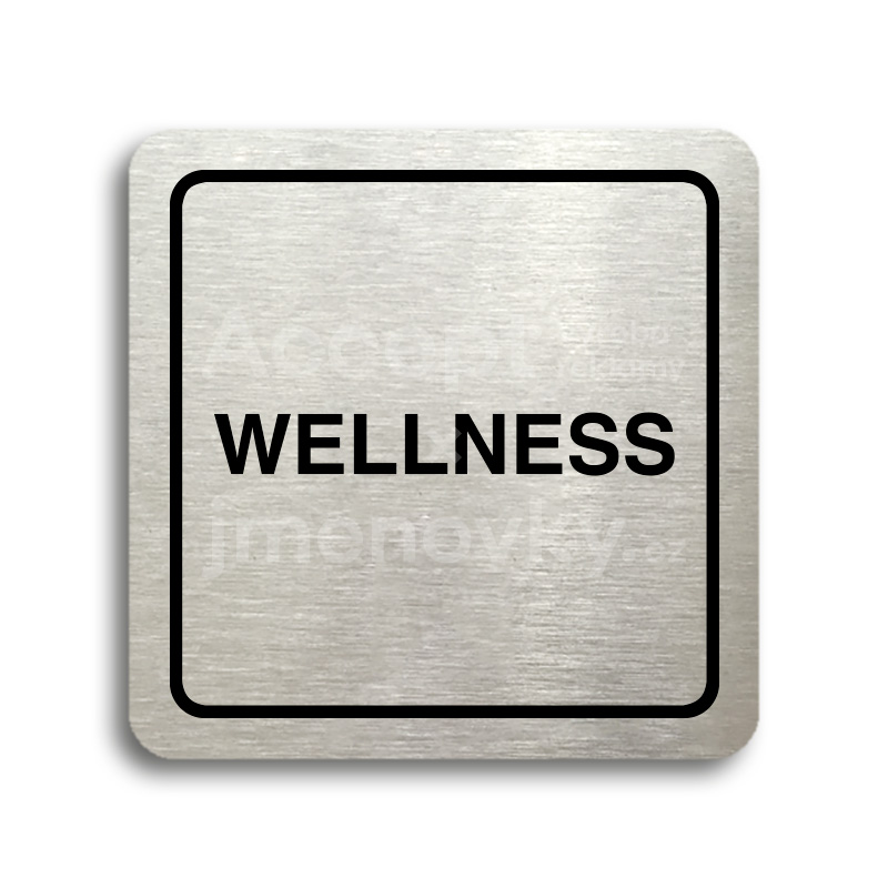 Piktogram "wellness" - stříbrná tabulka - černý tisk