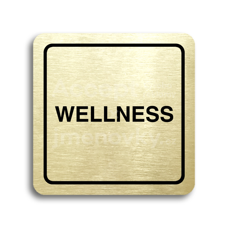 Piktogram "wellness" - zlatá tabulka - černý tisk