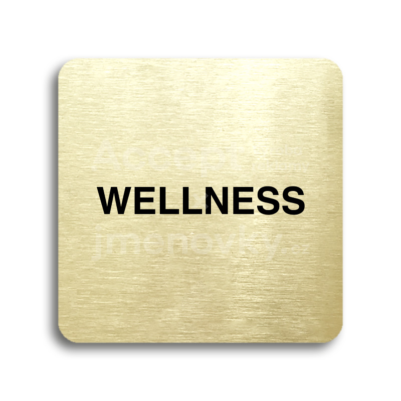 Piktogram "wellness" - zlatá tabulka - černý tisk bez rámečku