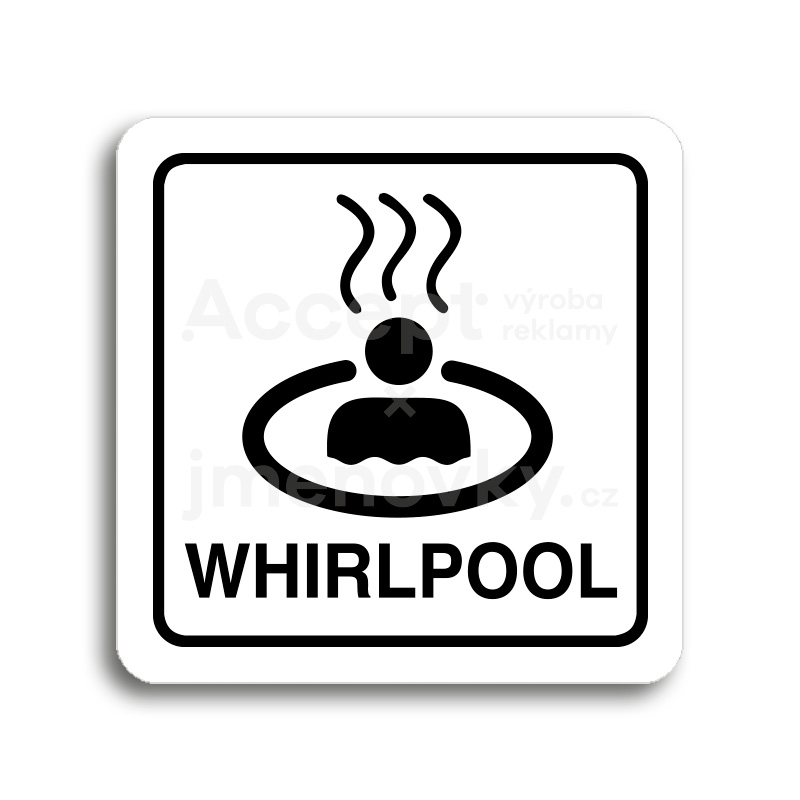 Piktogram "whirlpool II" - bílá tabulka - černý tisk
