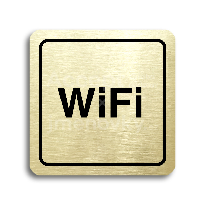 Piktogram "WiFi" - zlatá tabulka - černý tisk
