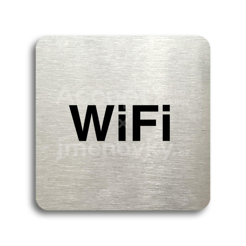 Piktogram "WiFi" - stříbrná tabulka - černý tisk bez rámečku