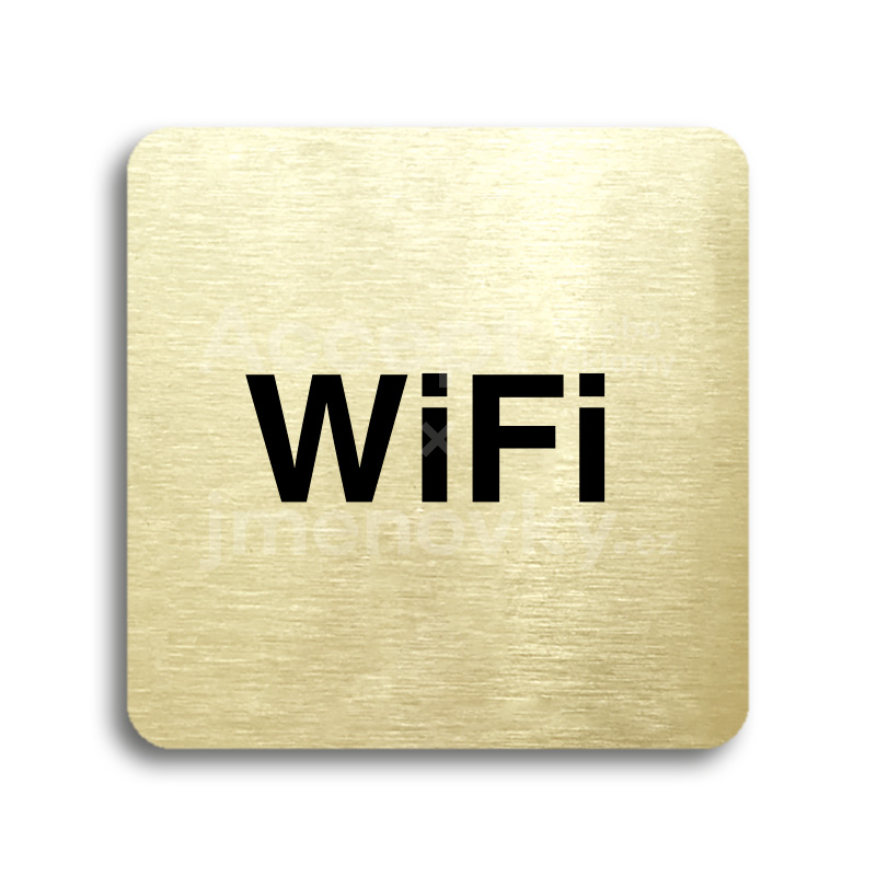 Piktogram "WiFi" - zlatá tabulka - černý tisk bez rámečku