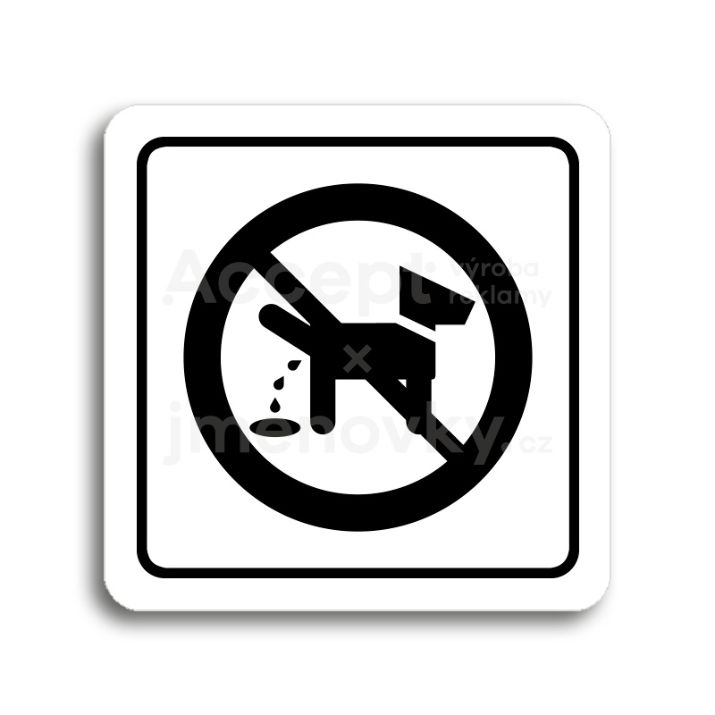 Piktogram "zákaz venčení zvířat" - bílá tabulka - černý tisk