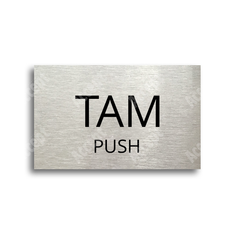 Tabulka SEM - TAM - stříbrná tabulka - černý tisk bez rámečku