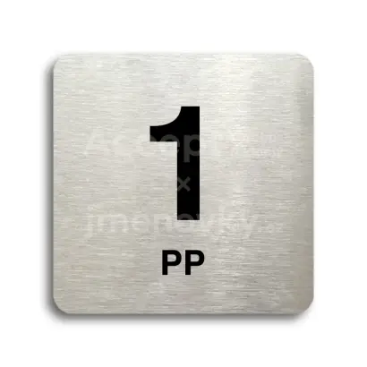 Piktogram "1 nadzemní podlaží" - stříbrná tabulka - černý tisk bez rámečku