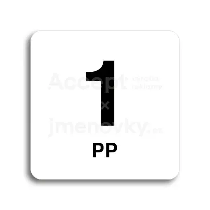 Piktogram "1 nadzemní podlaží" - bílá tabulka - černý tisk bez rámečku