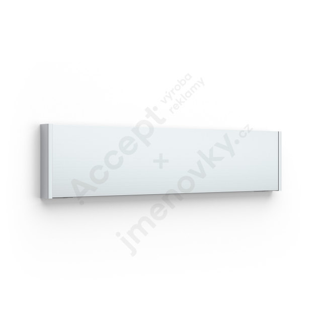 ACCEPT Dveřní tabulka SlimSlatz (nezásuvný systém, rovné bočnice, 187 x 42 mm) - stříbrná tabulka