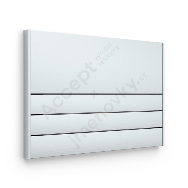 ACCEPT Dveřní tabulka SlimSlatz (nezásuvný systém, rovné bočnice, 187 x 125 mm) - stříbrná tabulka