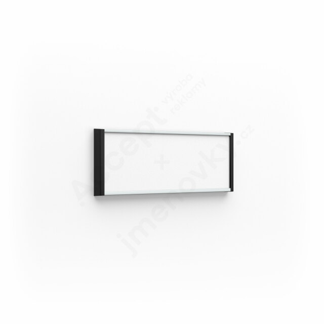 ACCEPT Dveřní tabulka SlimSlatz (zásuvný systém, rovné plastové bočnice, 100 x 40 mm) - stříbrná tabulka