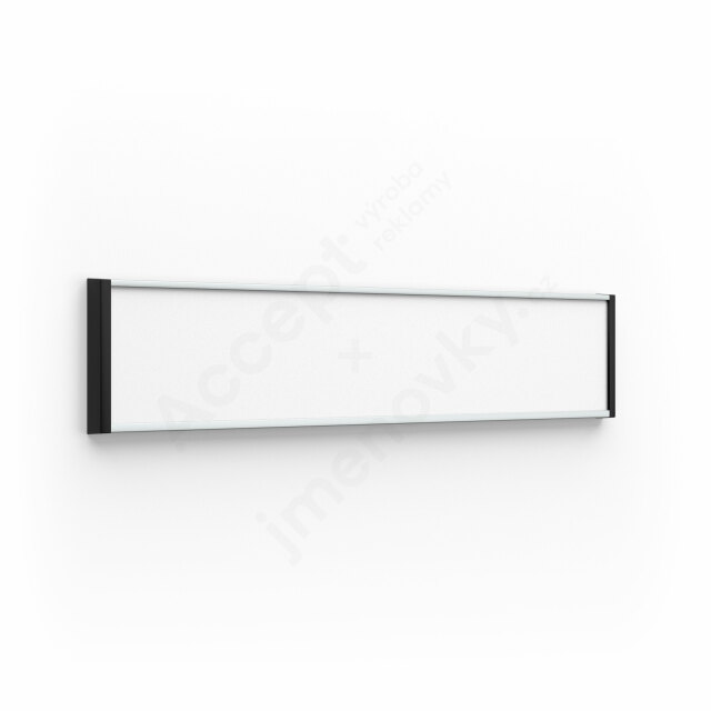 ACCEPT Dveřní tabulka SlimSlatz (zásuvný systém, rovné plastové bočnice, 187 x 40 mm) - stříbrná tabulka