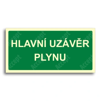 únikové a protipožární značení - Hlavní uzávěr plynu