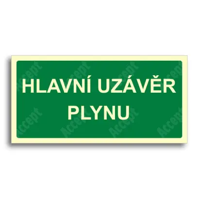 únikové a protipožární značení - Hlavní uzávěr plynu