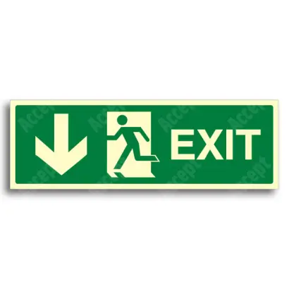 únikové a protipožární značení - Únikový východ EXIT dolů