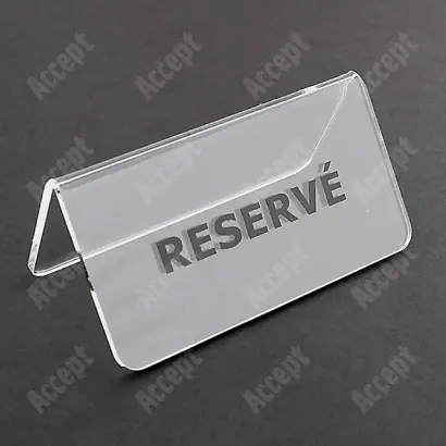 akrylátový stojánek "RESERVÉ" - čirý