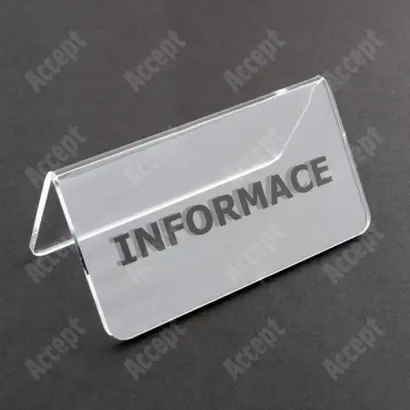 akrylátový stojánek "INFORMACE" - čirý