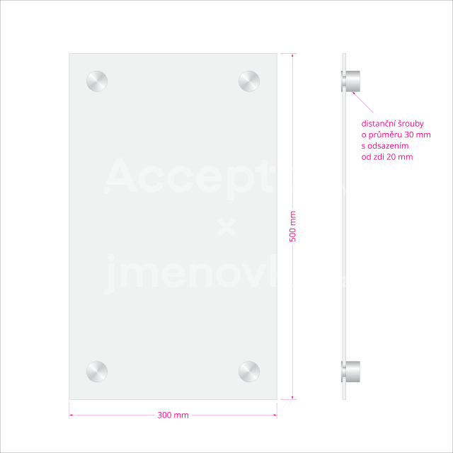 ACCEPT Hlavní orientační tabule Clear CL4 - rozměr 300 x 500 mm