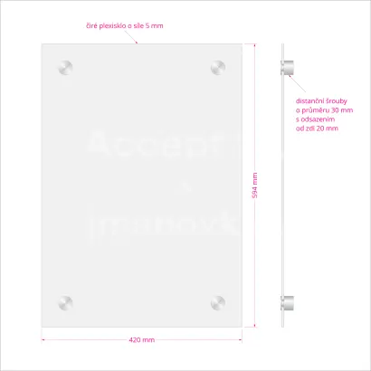 Hlavní orientační tabule Clear CL4 (420 x 594 mm)