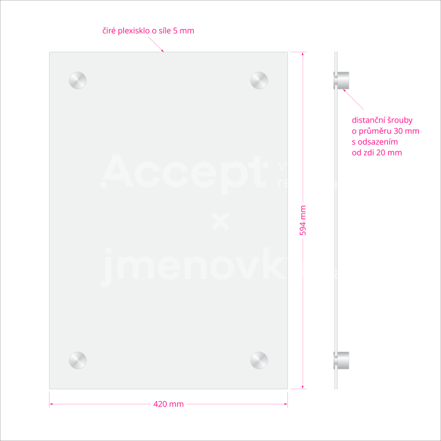 ACCEPT Hlavní orientační tabule Clear CL4 - rozměr 420 x 594 mm
