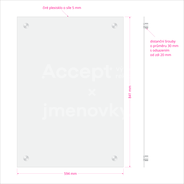 ACCEPT Hlavní orientační tabule Clear CL4 - rozměr 594 x 841 mm