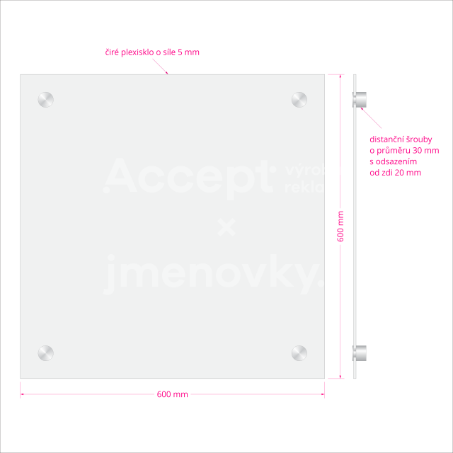 ACCEPT Hlavní orientační tabule Clear CL4 - rozměr 600 x 600 mm