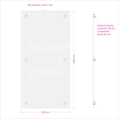 Hlavní orientační tabule Clear CL6 (500 x 1 000 mm)