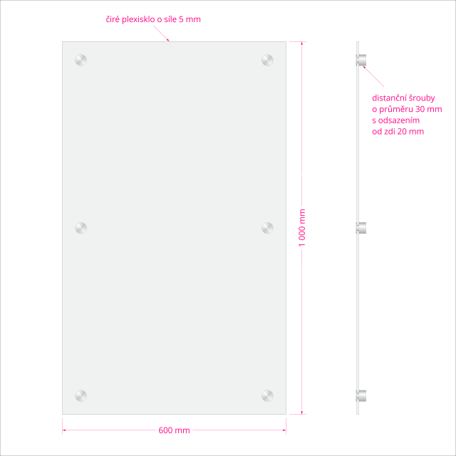 ACCEPT Hlavní orientační tabule Clear CL4 - rozměr 600 x 1 000 mm
