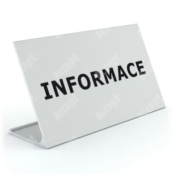 stříbrný stolní informační stojánek D-62 "INFORMACE" - D-62.STR.105.009