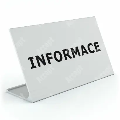 stříbrný stolní informační stojánek D-62 "INFORMACE" - D-62.STR.105.009