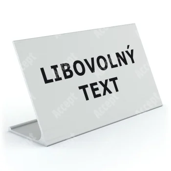 stříbrný stolní informační stojánek D-62 "LIBOVOLNÝ TEXT" - D-62.STR.105.010