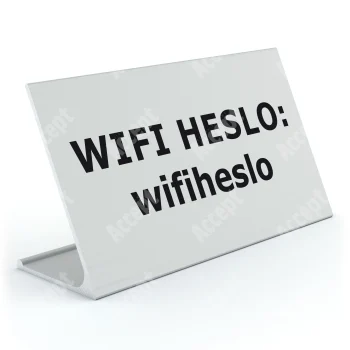 stříbrný stolní informační stojánek D-62 "WIFI HESLO" - D-62.STR.105.014