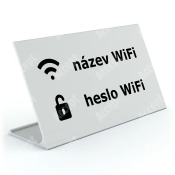 stříbrný stolní informační stojánek D-62 "WIFI" - D-62.STR.105.015