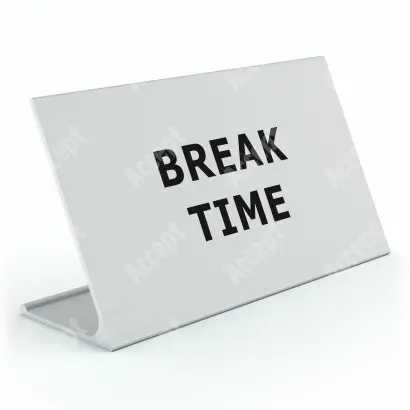 stříbrný stolní informační stojánek D-62 "BREAK TIME" - D-62.STR.105.019