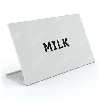 stříbrný stolní informační stojánek D-62 "MILK" - D-62.STR.105.026