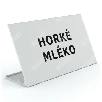 stříbrný stolní informační stojánek D-62 "HORKÉ MLÉKO" - D-62.STR.105.027