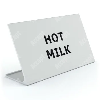 stříbrný stolní informační stojánek D-62 "HOT MILK" - D-62.STR.105.028