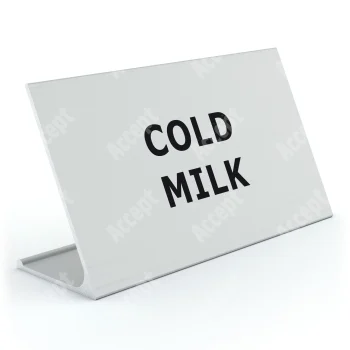 stříbrný stolní informační stojánek D-62 "COLD MILK" - D-62.STR.105.030
