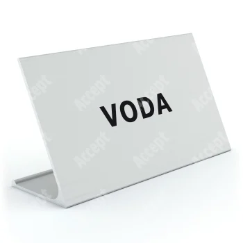 stříbrný stolní informační stojánek D-62 "VODA" - D-62.STR.105.031