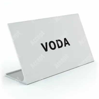stříbrný stolní informační stojánek D-62 "VODA" - D-62.STR.105.031
