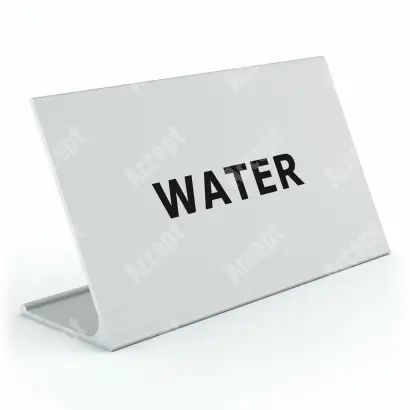stříbrný stolní informační stojánek D-62 "WATER" - D-62.STR.105.032