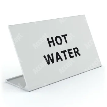 stříbrný stolní informační stojánek D-62 "HOT WATER" - D-62.STR.105.034