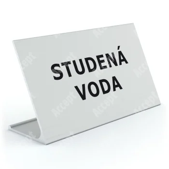 stříbrný stolní informační stojánek D-62 "STUDENÁ VODA" - D-62.STR.105.035