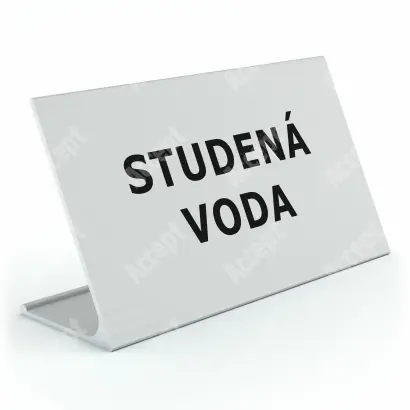 stříbrný stolní informační stojánek D-62 "STUDENÁ VODA" - D-62.STR.105.035
